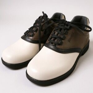 Footjoy Flex Zone Golf Shoes Brown‎ White Men's Size 8M 45516 Two Tone